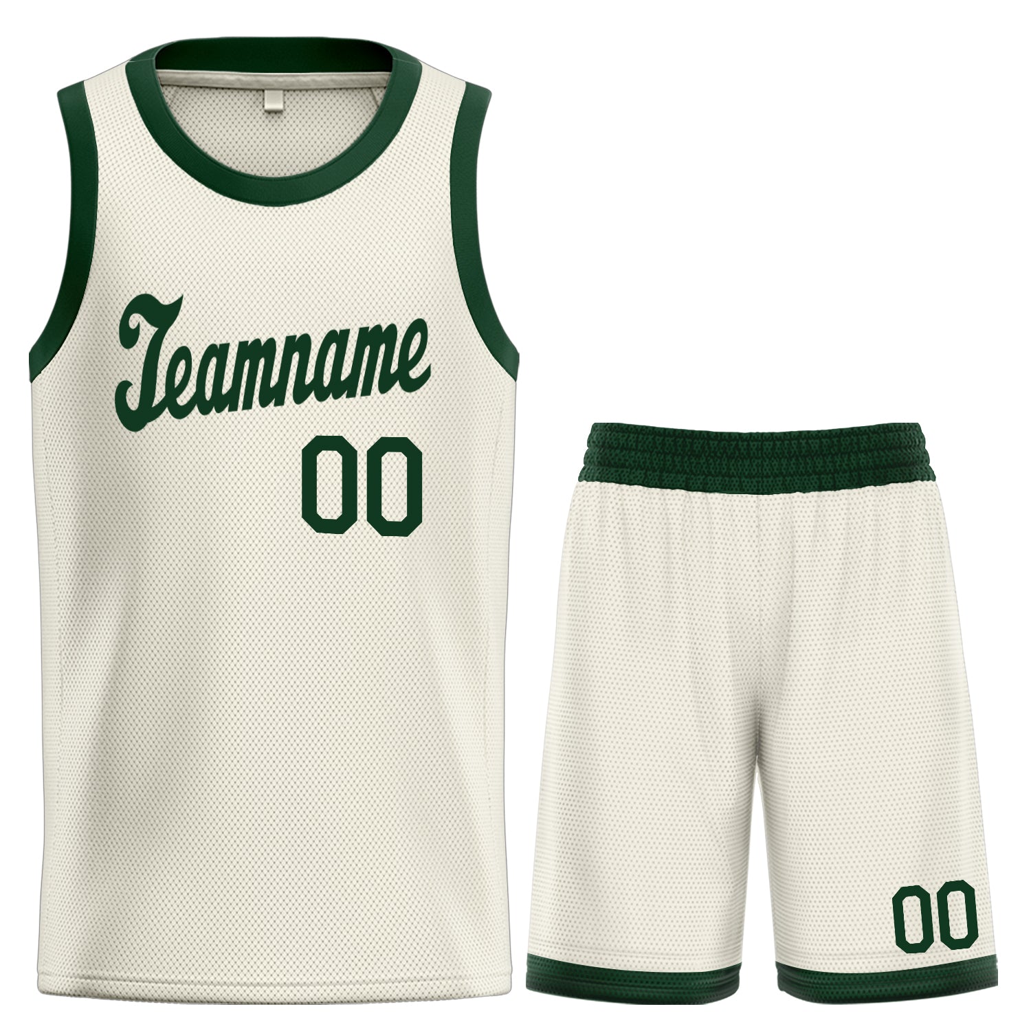 Maillot de basket-ball personnalisé vert crème, ensembles classiques