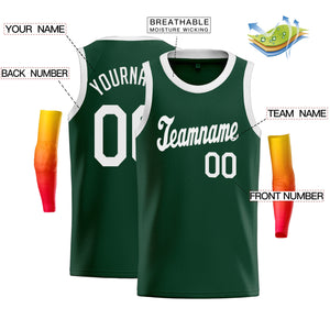 Custom Green White Classic Tops Men/Boy Basketball Jersey