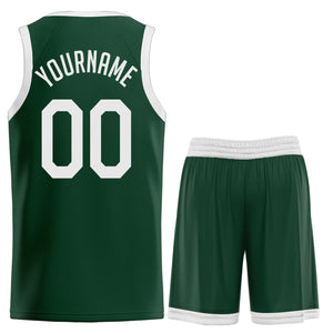 Custom Green White Classic Sets Basketball Jersey