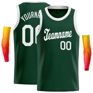 Custom Green White Classic Tops Men/Boy Basketball Jersey