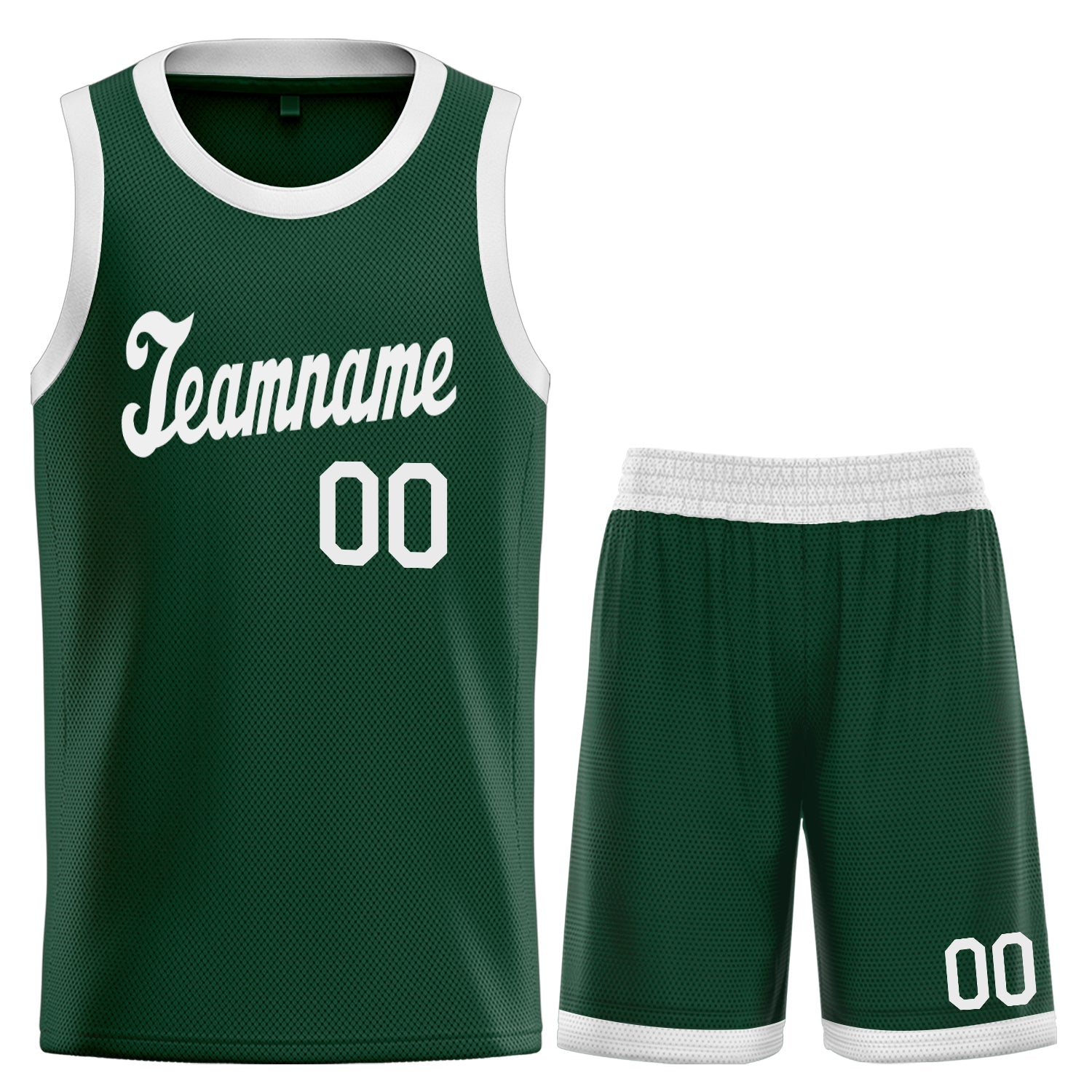 Maillot de basket-ball personnalisé vert blanc classique