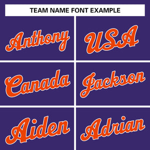 Custom Purple Orange-White Classic Tops Athletic Basketball Jersey