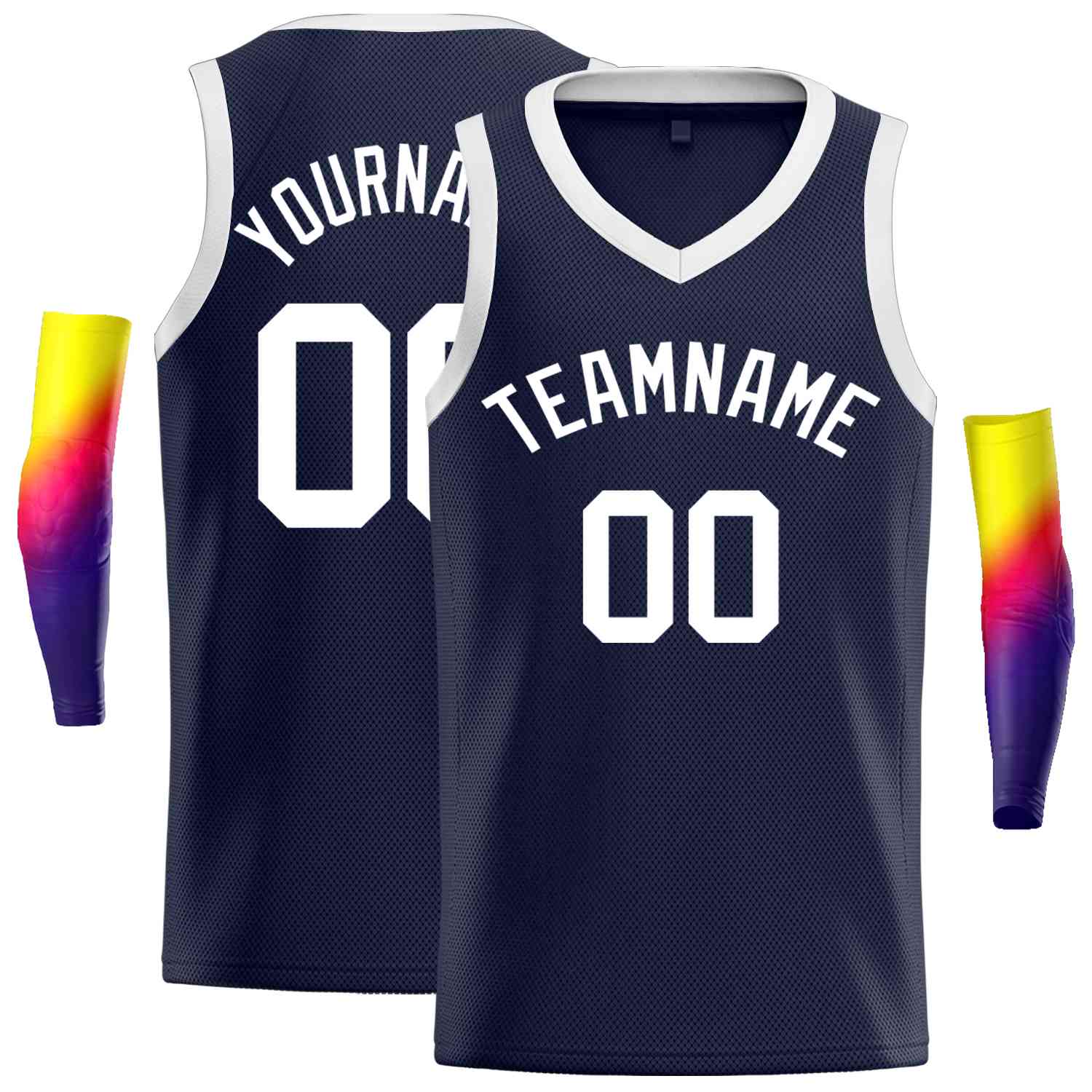 Custom Navy White-Classic Tops Men Casual Basketball Jersey