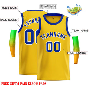 Custom Yellow Royal-White Classic Tops Casual Basketball Jersey