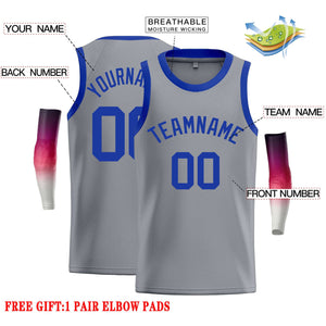 Custom Dark Gray Royal Classic Tops Casual Basketball Jersey