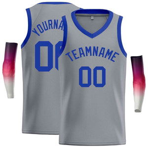 Custom Dark Gray Royal-Classic Tops Men Casual Basketball Jersey