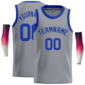 Custom Dark Gray Royal Classic Tops Casual Basketball Jersey