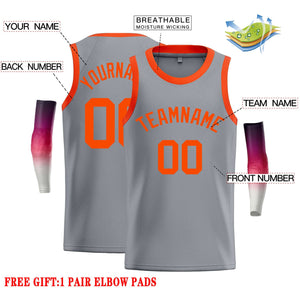 Custom Dark Gray Orange Classic Tops Casual Basketball Jersey