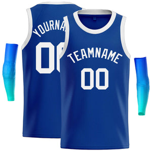 Maillot de basket-ball décontracté, haut classique blanc Royal personnalisé