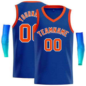 Custom Royal Orange-White Classic Tops Men Casual Basketball Jersey