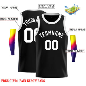 Custom Black White Classic Tops Casual Basketball Jersey