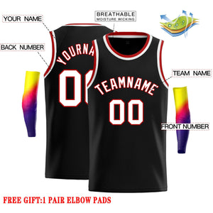 Custom Black White-Red Classic Tops Casual Basketball Jersey