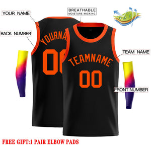 Custom Black Orange Classic Tops Casual Basketball Jersey