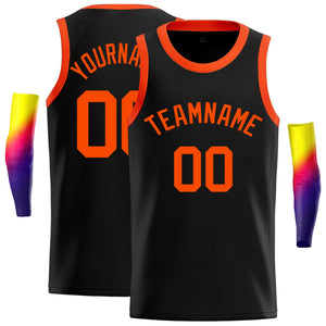 Custom Black Orange Classic Tops Casual Basketball Jersey