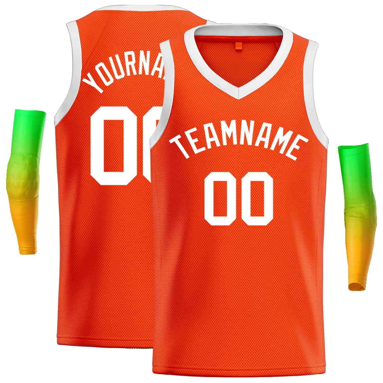 Maillot de basket-ball décontracté pour hommes, haut classique Orange blanc personnalisé