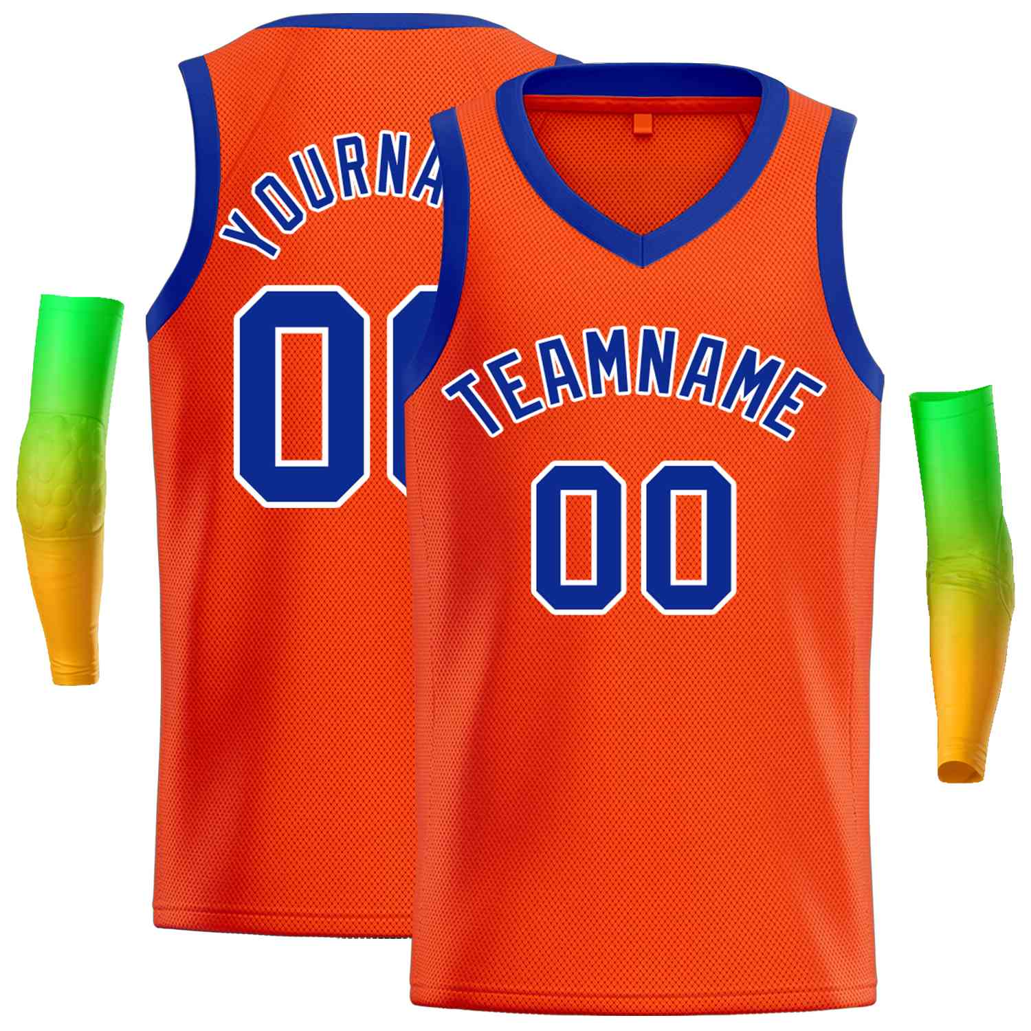 Custom Orange Royal-Classic Tops Men Casual Basketball Jersey