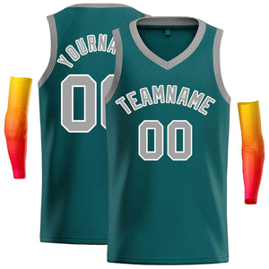 Maillot de basket-ball personnalisé pour hommes, haut classique gris-blanc Aqua personnalisé, décontracté