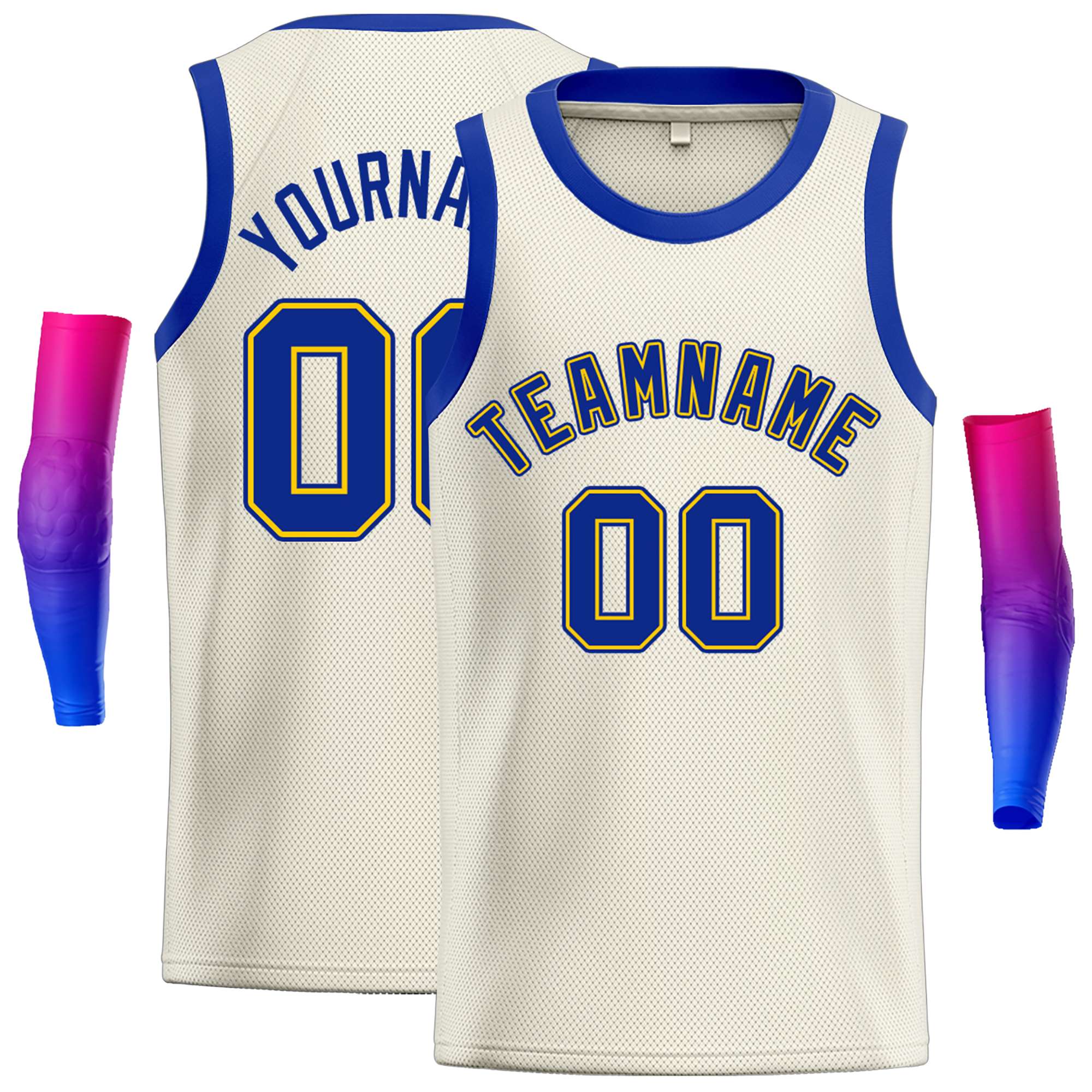 Maillot de basket-ball décontracté, crème personnalisée, jaune Royal, hauts classiques