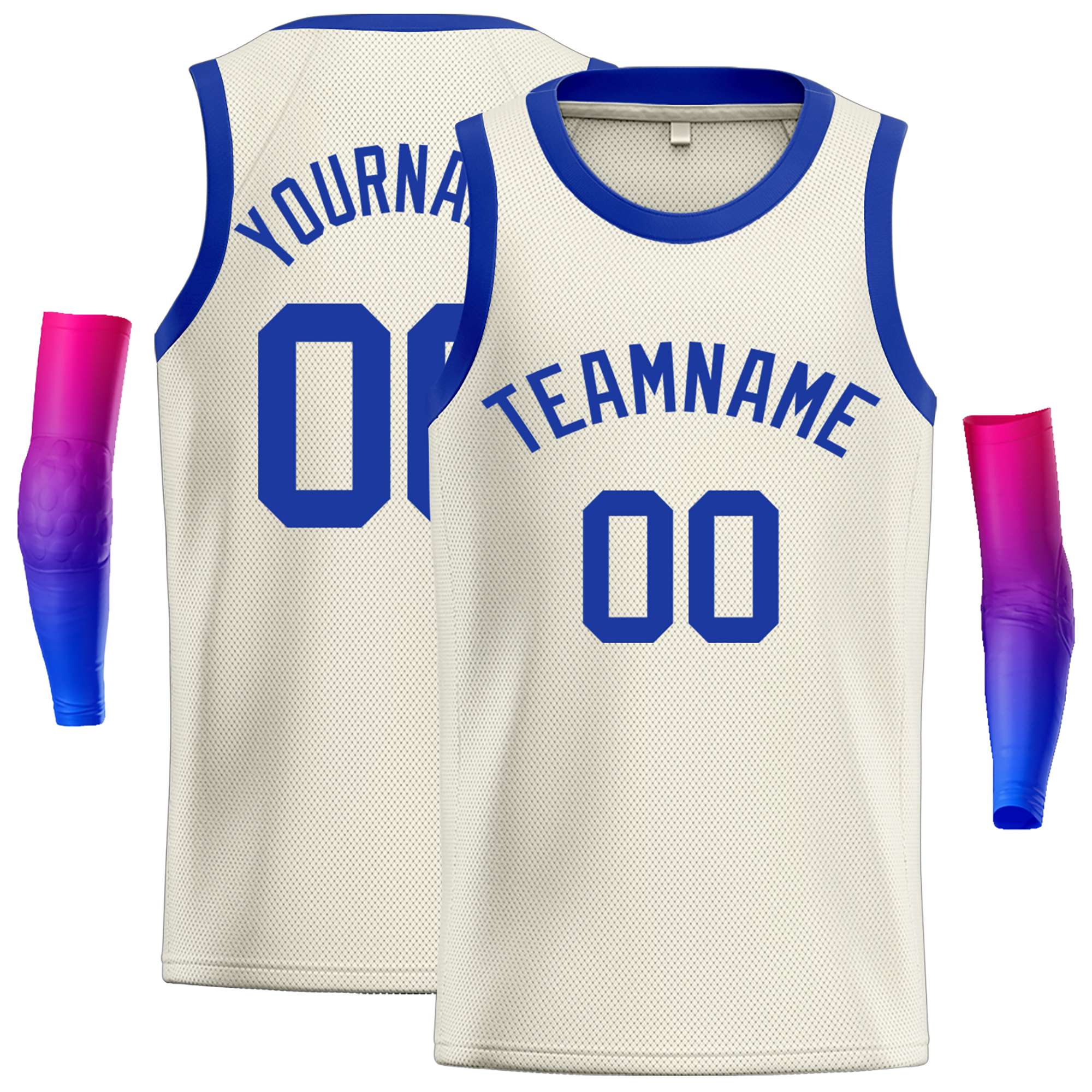 Maillot de basket-ball décontracté, crème Royal Royal classique, personnalisé