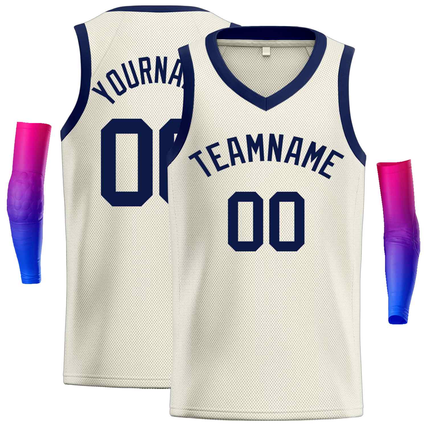 Crème personnalisée Navv-Classic Tops Maillot de basket-ball décontracté pour hommes