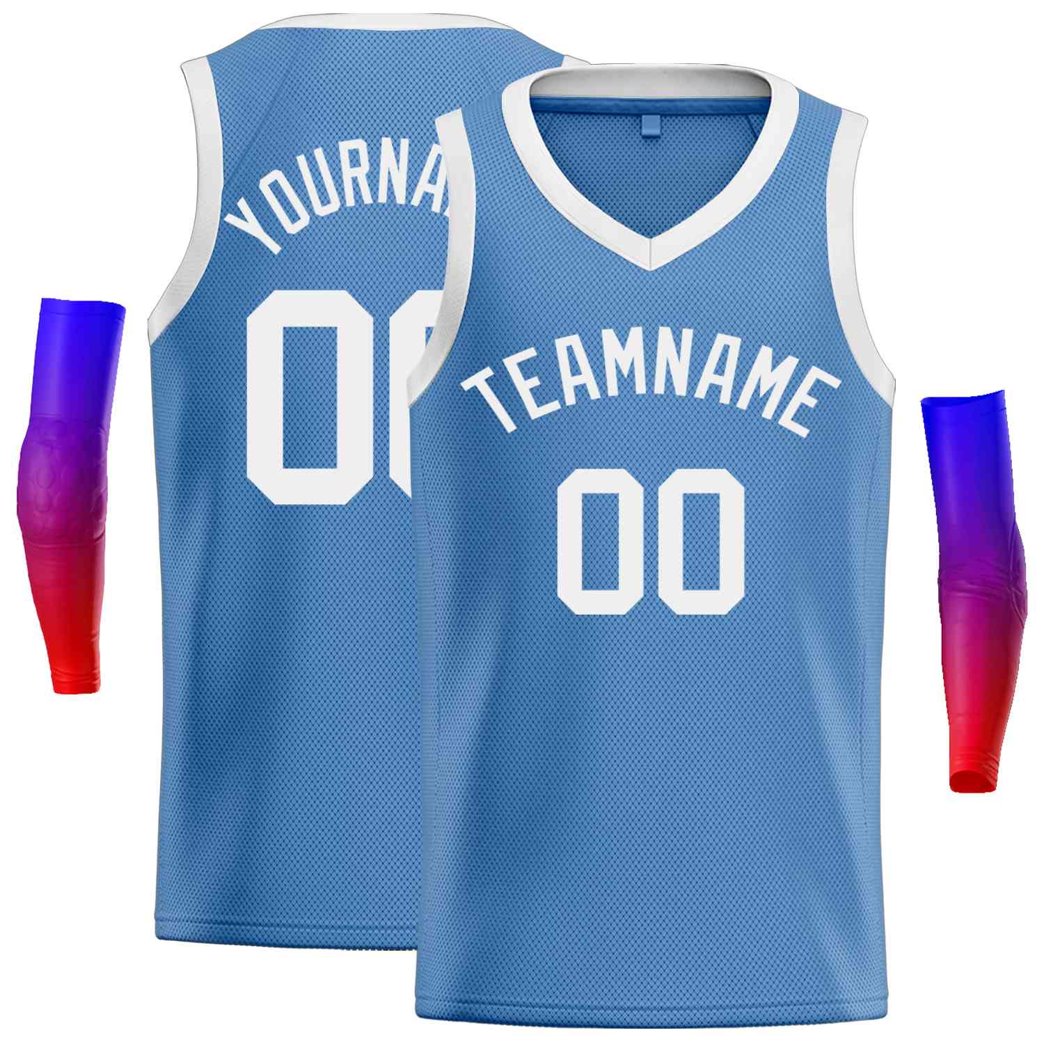 Custom Light Blue White-Classic Tops Men Casual Basketball Jersey