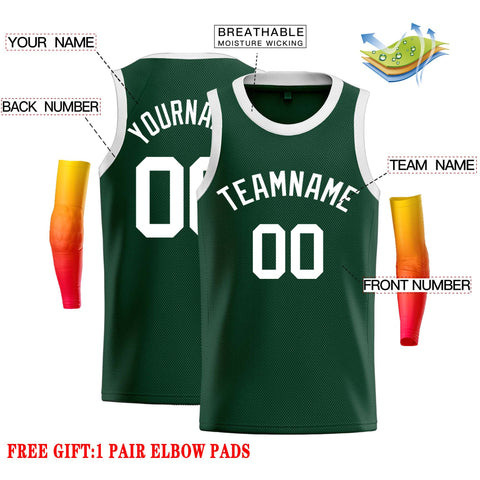 Custom Green White Classic Tops Casual Basketball Jersey