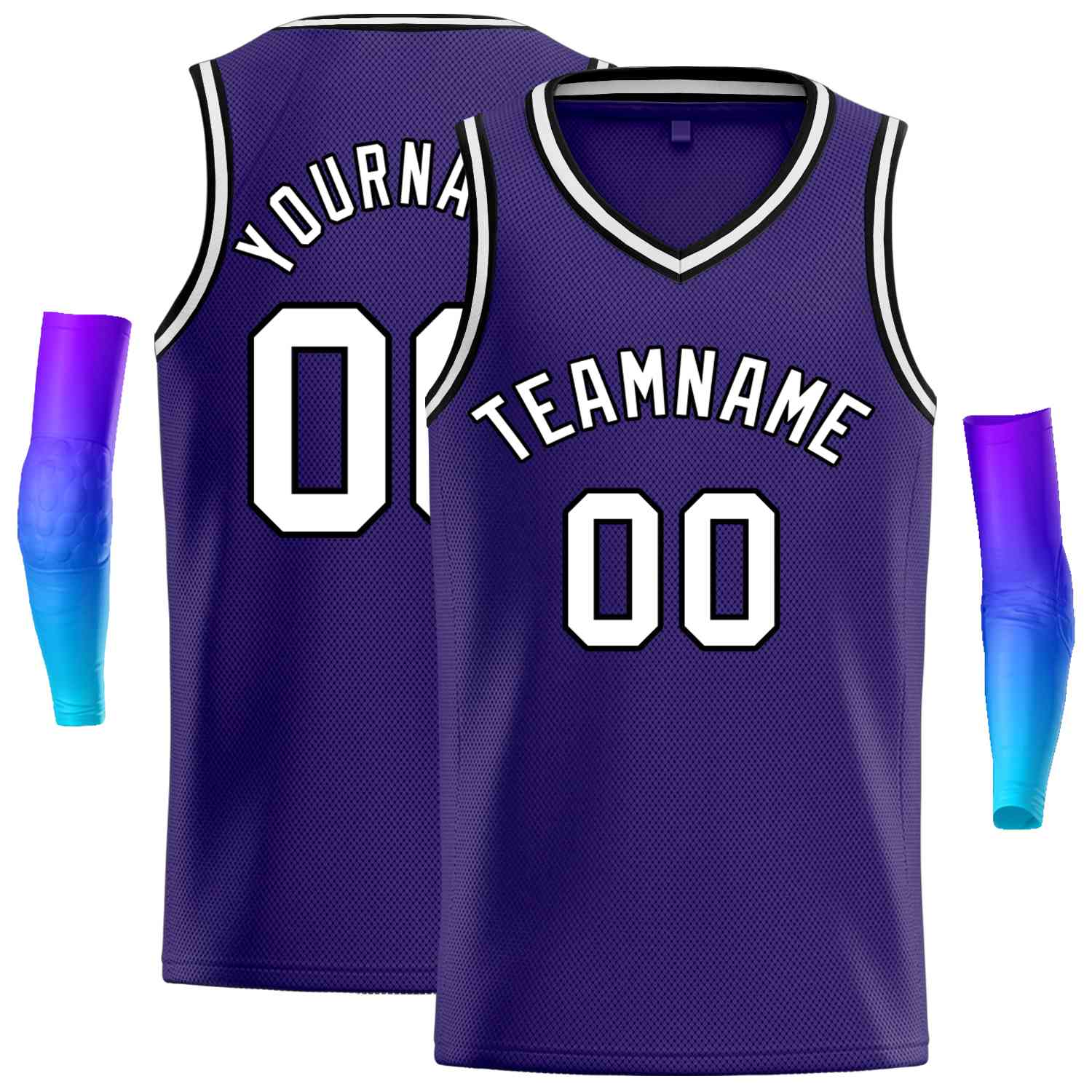 Custom Purple White-Black Classic Tops Men Casual Basketball Jersey