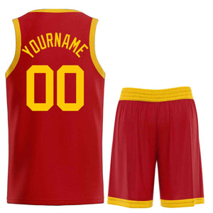 Custom Red Orange-Classic Sets Curved Basketball Jersey