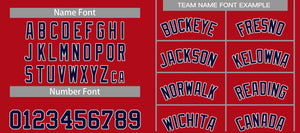 Custom Red Navy-White Classic Sets Curved Basketball Jersey