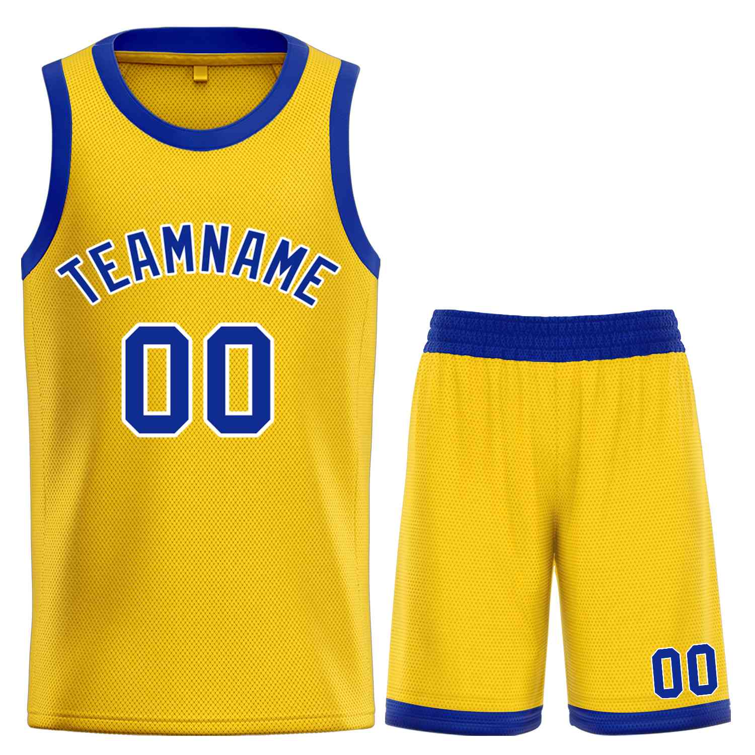 Maillot de basket-ball personnalisé jaune Royal Bull Classic