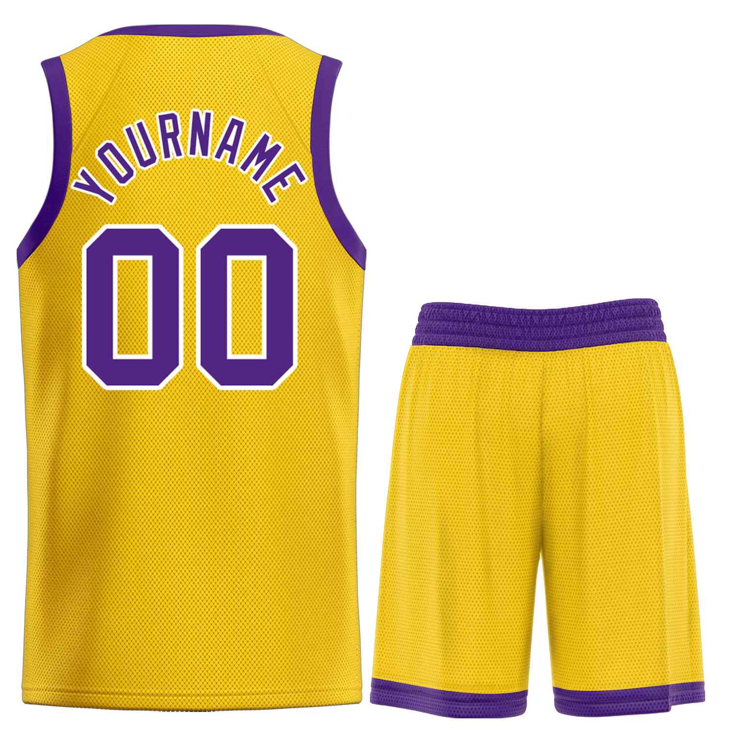 Custom Yellow Purple-White Bull Classic Sets Basketball Jersey