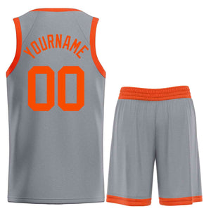 Custom Dark Gray Orange Classic Sets Bull Basketball Jersey
