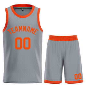 Custom Dark Gray Orange Classic Sets Bull Basketball Jersey