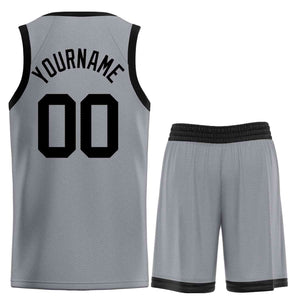 Maillot de basket-ball Bull personnalisé, gris foncé, noir, ensembles classiques