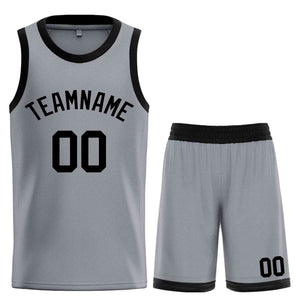 Custom Dark Gray Black Classic Sets Bull Basketball Jersey