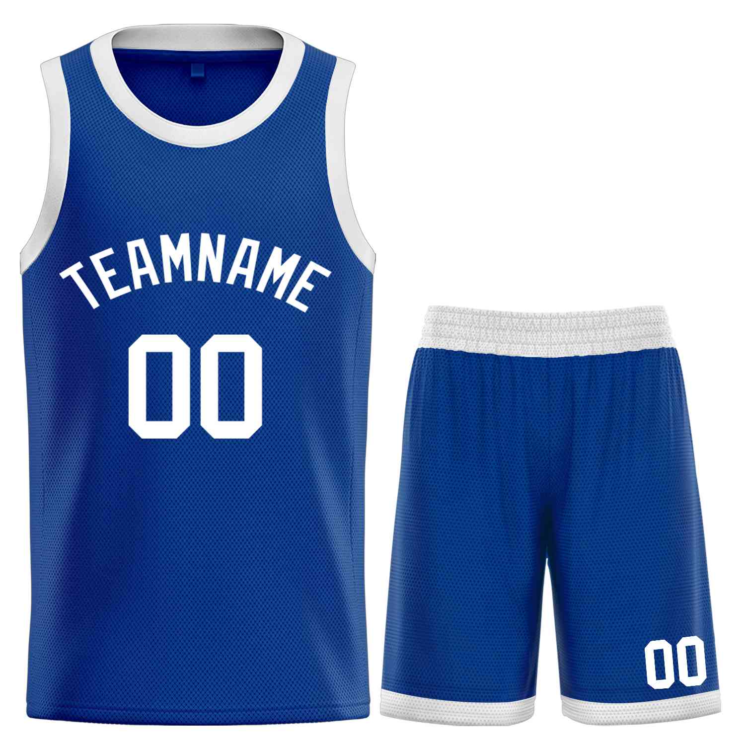 Custom Royal White-Classic Sets Curved Basketball Jersey