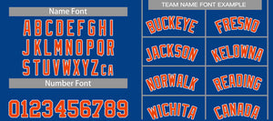 Custom Royal Orange-White Classic Sets Curved Basketball Jersey