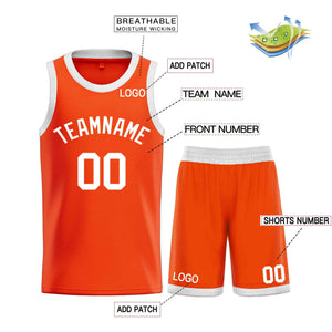 Maillot de basket-ball personnalisé Orange White Bull Classic