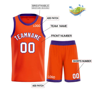 Maillot de basket-ball personnalisé Orange blanc-Royal Bull, ensembles classiques