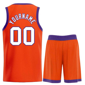 Maillot de basket-ball personnalisé Orange blanc-Royal Bull, ensembles classiques