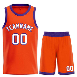 Maillot de basket-ball personnalisé Orange blanc-Royal Bull, ensembles classiques