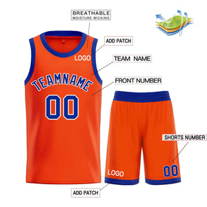 Custom Orange Royal-White Bull Classic Sets Basketball Jersey