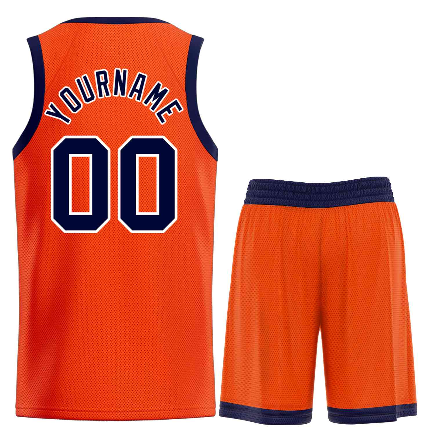 Maillot de basket-ball personnalisé Orange marine-blanc Bull Classic