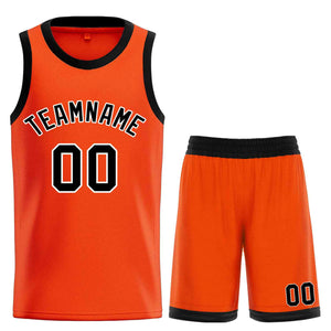 Maillot de basket-ball personnalisé Orange noir-blanc Bull Classic