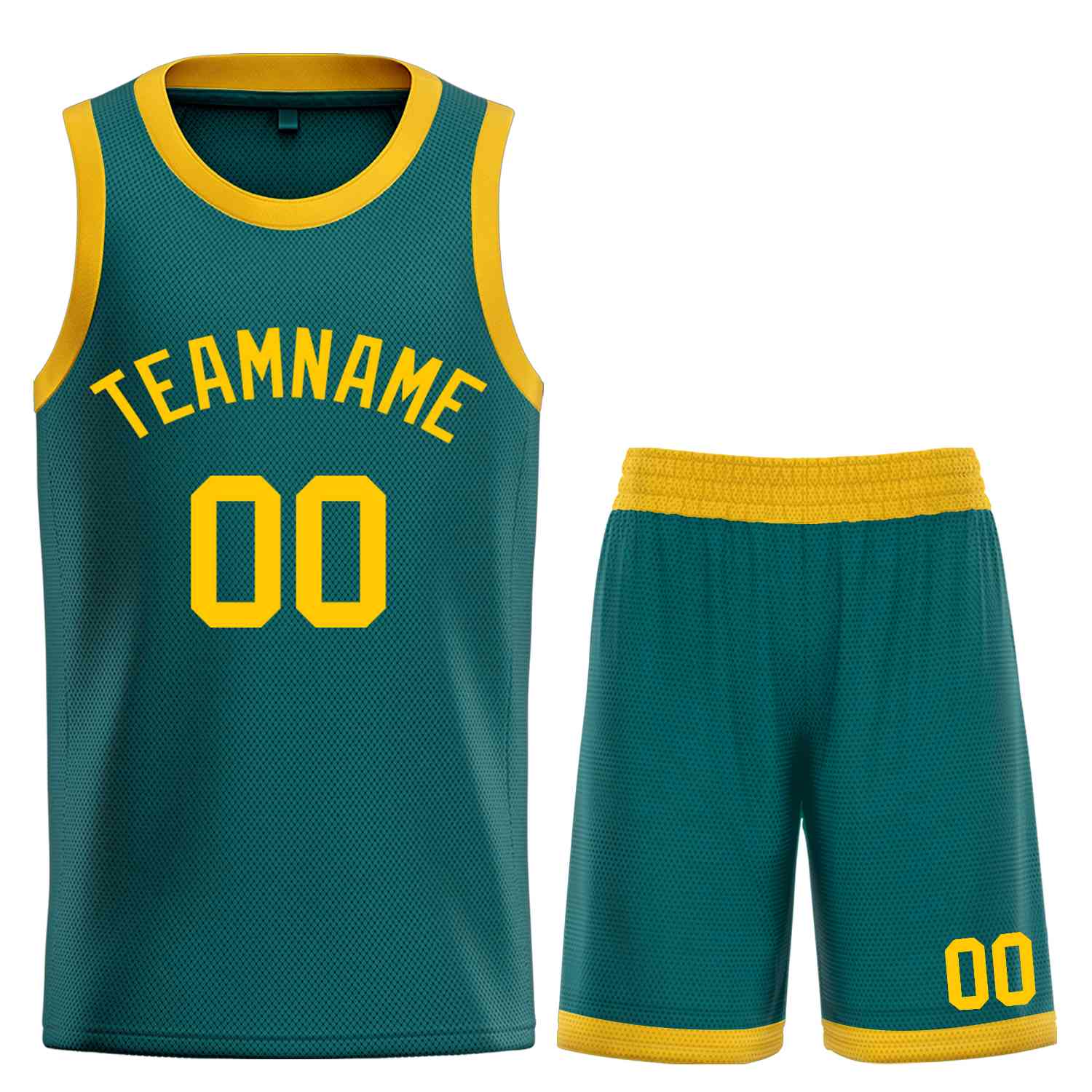 Maillot de basket-ball incurvé personnalisé Aqua YellowBull Classic