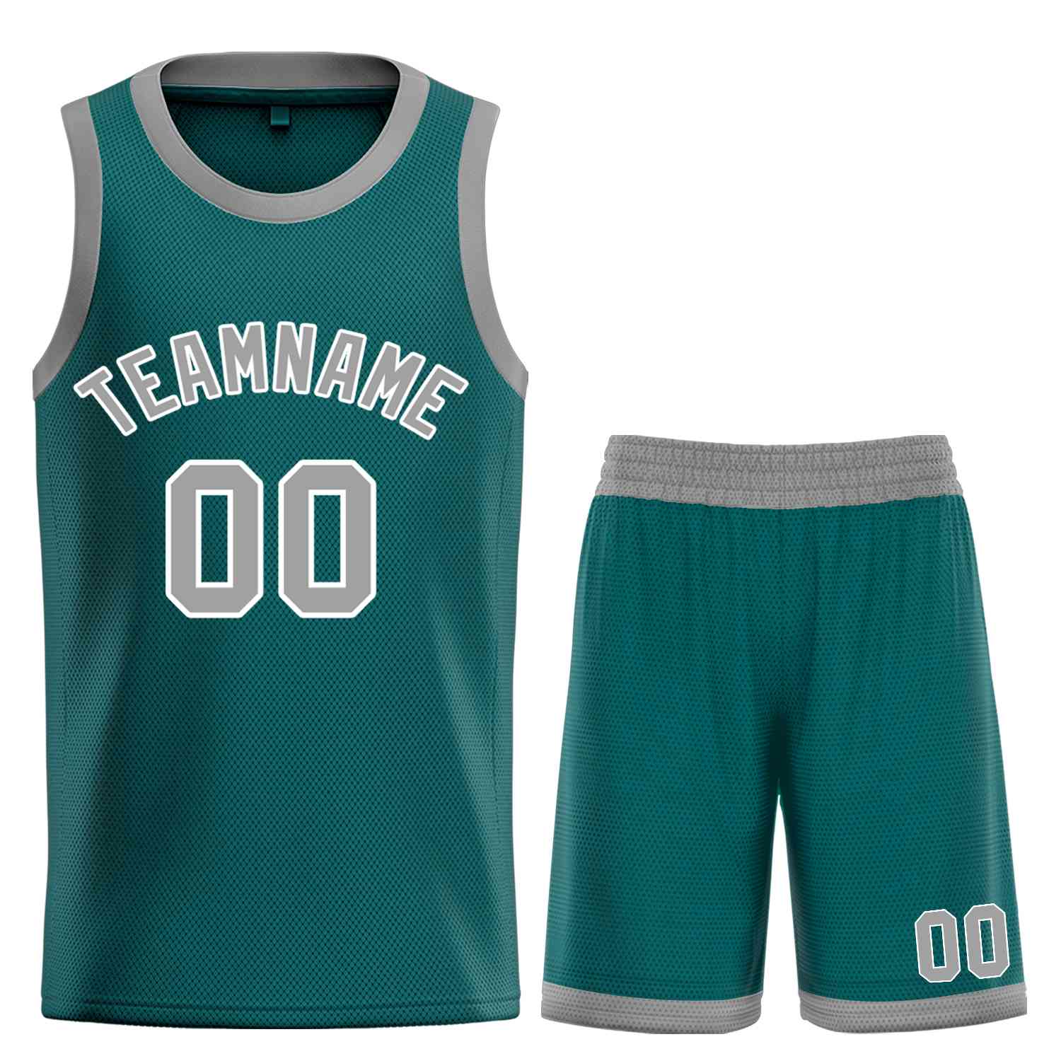 Maillot de basket-ball incurvé personnalisé Aqua gris-blanc Bull Classic