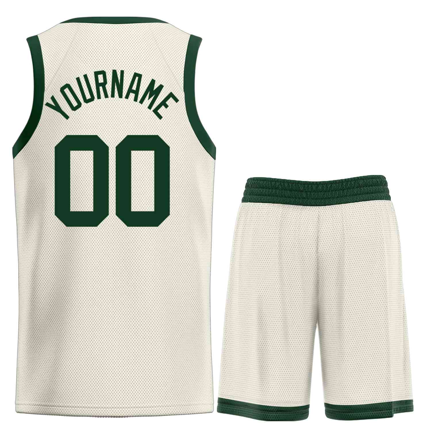 Custom Cream Green Classic Sets Bull Basketball Jersey