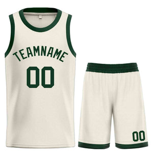 Custom Cream Green Classic Sets Bull Basketball Jersey