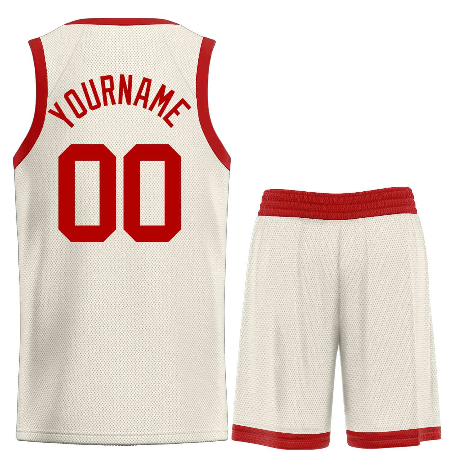 Custom Cream Red Classic Sets Bull Basketball Jersey