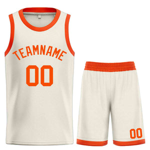 Custom Cream Orange Classic Sets Bull Basketball Jersey